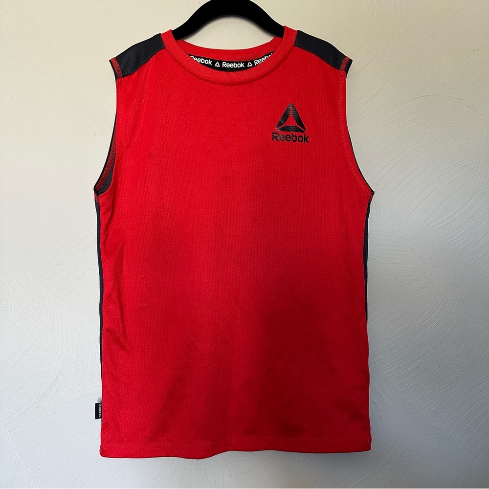 Reebok Red and Black Sleeveless Tank Top